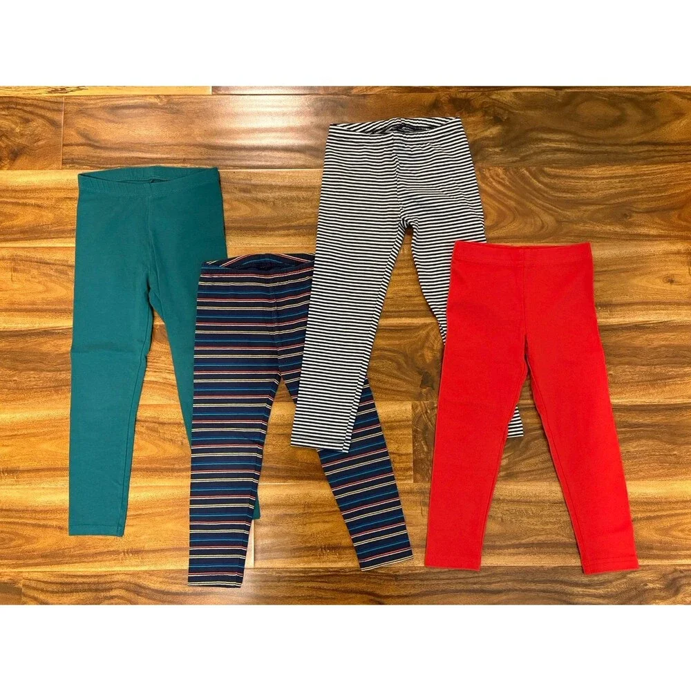Leggings Bundle-Old Navy, Carters, Cat & Jack-green, red, navy, stripes, Size 4T